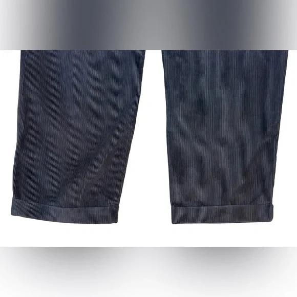 Lands End Wide Traditional Fit Black Corduroy Pants Womens 18 R Cuffed Hem 32x29 - Picture 6 of 8
